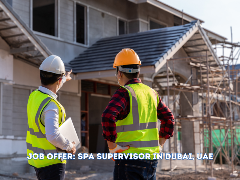 Job Offer: Spa Supervisor in Dubai, UAE